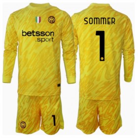 Inter Milan Yann Sommer #1 Målvakt Borta Kläder Barn 2024-25 Långärmad (+ Korta byxor)